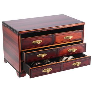 Custom Multi Layer Drawer Wooden Jewelry Box with High-Density Fiberboard and