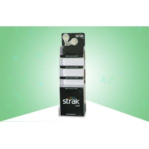 Black Four Shelf Durable Point Of Sale Cardboard Displays Glossy Finish