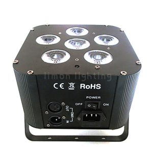 6X18W RGBWA UV 6in1 DMX Wireless Battery Operated LED Stage Par Uplights