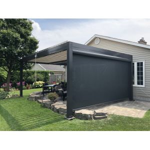 Balcony Motorized Roller Zip Screen Blinds Pvdf Surface Treatment