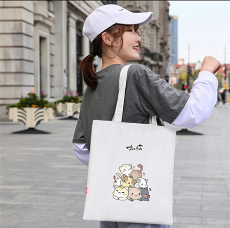 Quality 2023 Custom Logo  and size canvas  Printed Organic Calico Shopping  bag Canvas Tote  lady shopping bag school bag for kids wholesale