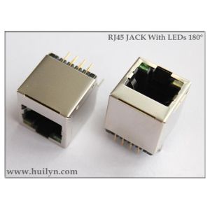 Cheap Vertical RJ45 connector,RJ45 Modular JACK with LEDs for sale