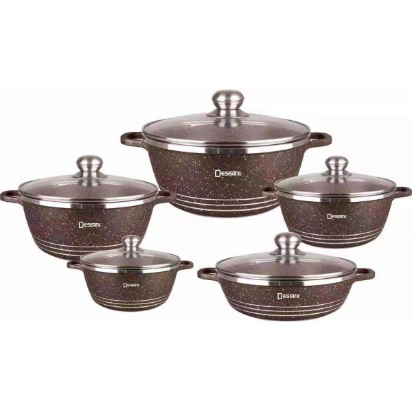 Hot Selling Aluminium Pots Sets Cooking Cookware Medical Stone Nonstick Forged Cookware Sets