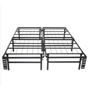 Comfortable Black Foldable Single Twin Metal Bed Base for No Assembly Required
