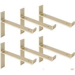 Cheap Industrial Metal Shelf Support with Lip for Wooden Boards Heavy Duty T Brackets 6inch for sale