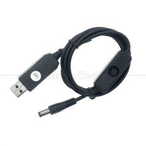 USB to 9V 12V DC 5.5x2.1mm Jack Power Charger ON OFF Switch Cable for Router Fan