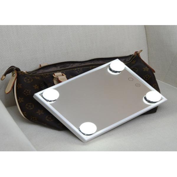 Tabletop Single Sided Portable Led Lighted Tabletop Makeup Mirror Bulbs Around