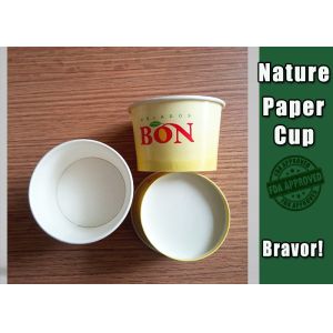 Single Wall Disposable Frozen Yogurt Cups , Disposable Paper Bowls With Lids