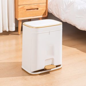 Double Lid Trash Can Household Pedal Large Capacity High Appearance Level