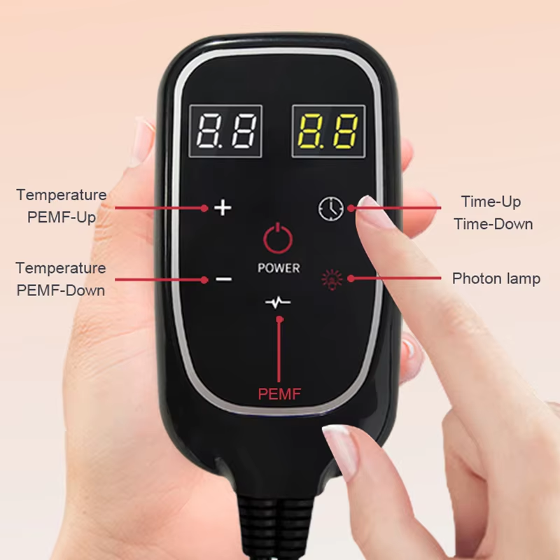 110-240V 50*50cm Magnet 2pcs PEMF Coils Mat with 9 Kinds of Crystals Chair Pad