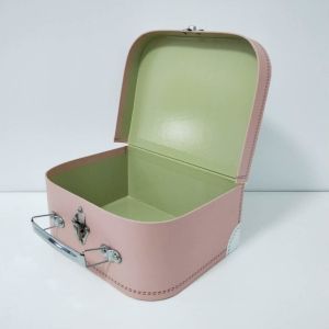 Pink Baby Varnishing Surface Recyclable Featuring Cardboard Suitcase Box