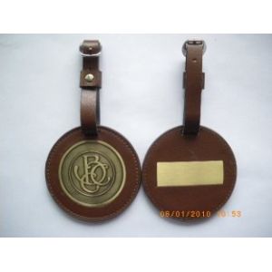 Round brown PVC Personalised Bag Tags match your pantone chart