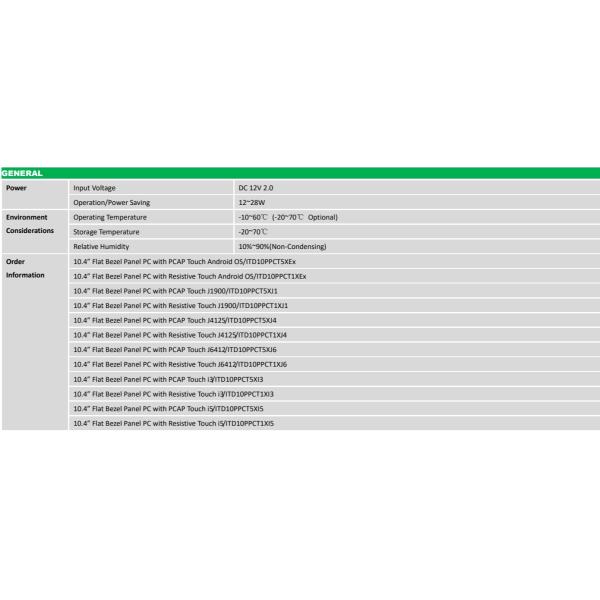 10.4'' PCAP Flat Bezel Touch Panel PC With Android / X86 Based High Brightness NFC/RFID