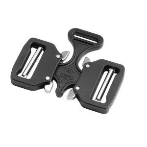 Double Insert Tactical Unisex Metal Belt Buckle Black Plated 38MM
