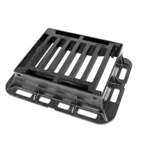 EN124 D400 End Hinged Cast Iron Drain Cover With Black Bitumen Coated