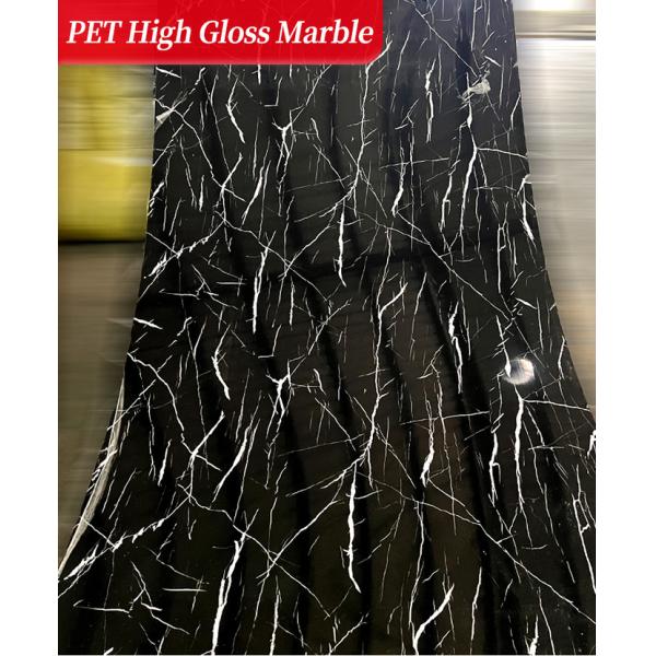 Factory Direct Sales 1.22*2.44 M PET High Gloss Marble Bamboo Charcoal Wall Panel