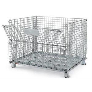 Metal Stackable Welded Wire Containers Collapsible Wire Mesh Containers