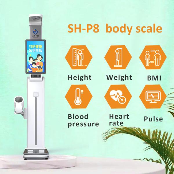 Quality Ultrasound Blood Pressure Bmi Body Height And Weight Scale 24.0 Inch Large Lcd Display wholesale