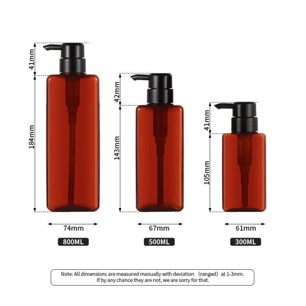 Clear Cosmetic Lotion Bottle , 41mm Square Lotion Pump Bottles