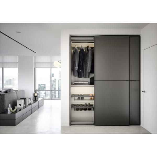 Quality Custom Modern Grey Wardrobe Bespoke PET Closet with Shoe Rack wholesale
