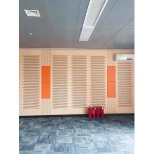China Office Customized Slot Grooved Acoustic Wall Panels Sound Absorption Isolation Board on sale