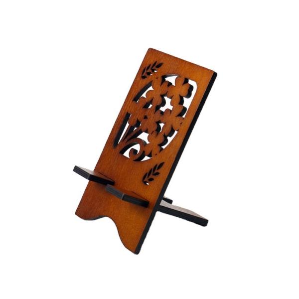 Quality Exquisite carved wooden mobile phone holder  cell phone stand wholesale