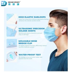 Single Use 9.5cm Ear Band 3 Ply Non Woven Face Mask