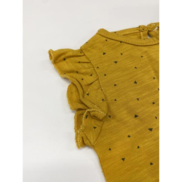 Ruffle Sleeves Baby Girl Suspenders Tees All Over Print And Cotton