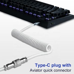Custom Keyboard Cable with Color Keyboard Coil and USB Type-C To Aviator