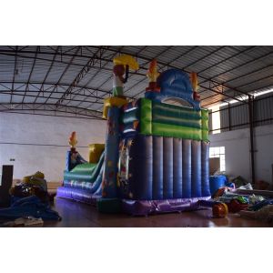 Commercial Magic Circle Inflatable Dry Slide / Monkey Bounce House
