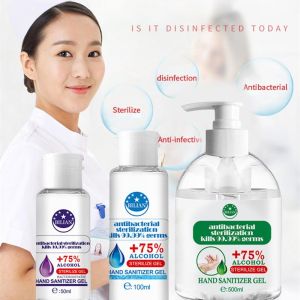 Protective Antibacterial Hand Sanitizer Gel 75% Alcohol 500ml Transparent Color