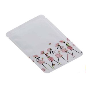 Cheap Custom Printed Three Side Sealed White Color Sample Plastic Packaging Bag For Face Mask for sale