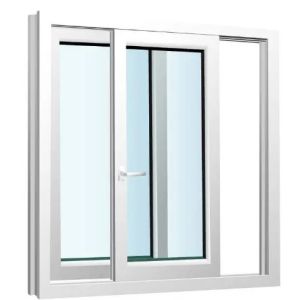 White UPVC Slide Window Windproof Horizontal Sliding Windows Double Glazed