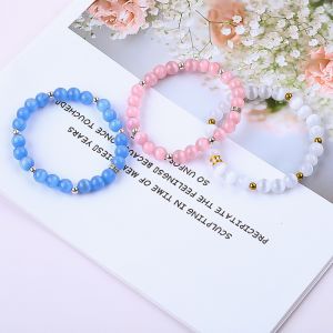 8mm//10mm/12mm Round Cats Eye Gemstone Bracelet For Clothing Matching