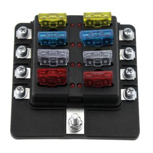 32V Blade Fuse Blocks 8 Way PBT Fuse Holder With Indicator Light