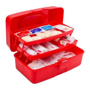 Portable Plastic First Aid Kit Boxes With Three Layers DIY Content For Emergency