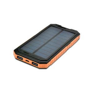 Compass Equipped Solar Powered Portable Charger With Camping Lamp