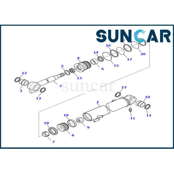 Wear-resistant 878000539 Boom Cylinder Seal Kit For PC45R-8 Komatsu Boom