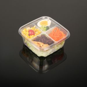 Customize PET Clear Disposable Plastic square Cake Container Disposable Fruit