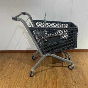 China 100L Galvanized Plastic Steel Metal Store Shopping Trolley Carts with Wire on sale