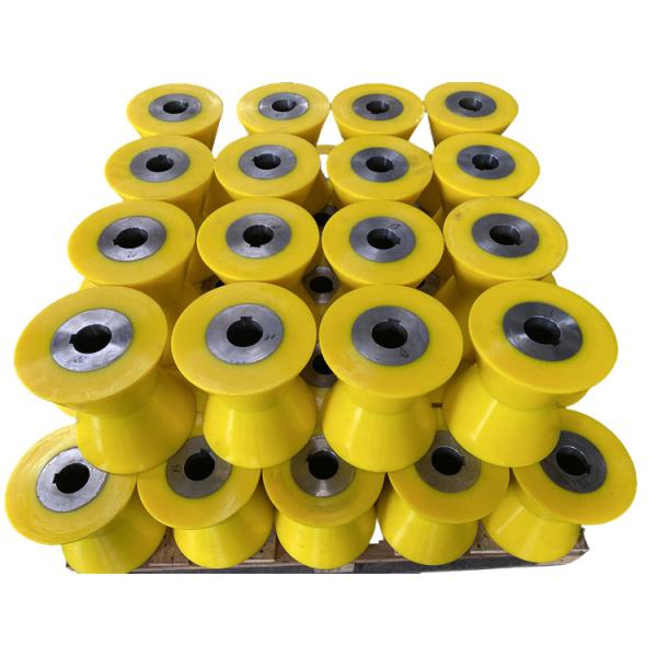 Quality Yellow Pu Coating Roller Poly Wheels High Hardness Custom Service wholesale