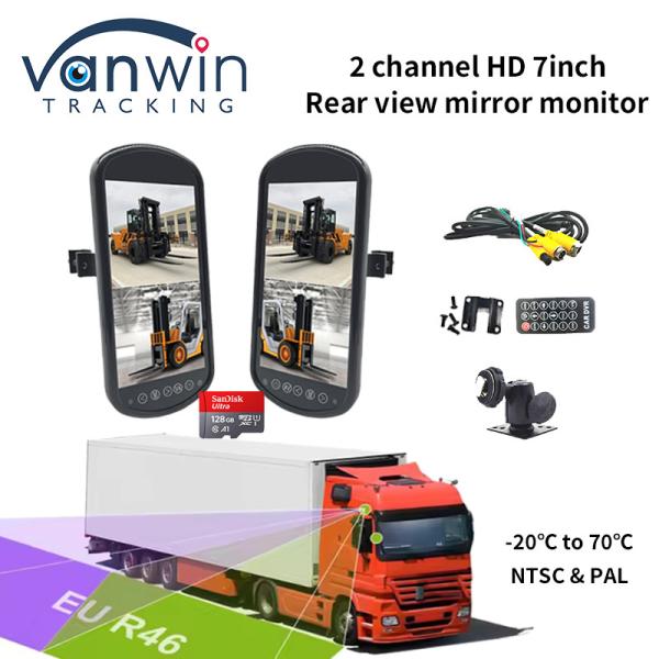 7 inch 2 Channel HD 1 Way Audio Input Car Monitor Rearview Mirror High Digital