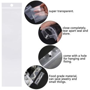 Zip Lock Storage Bags with Hang Hole Clear Resealable Plastic Bags