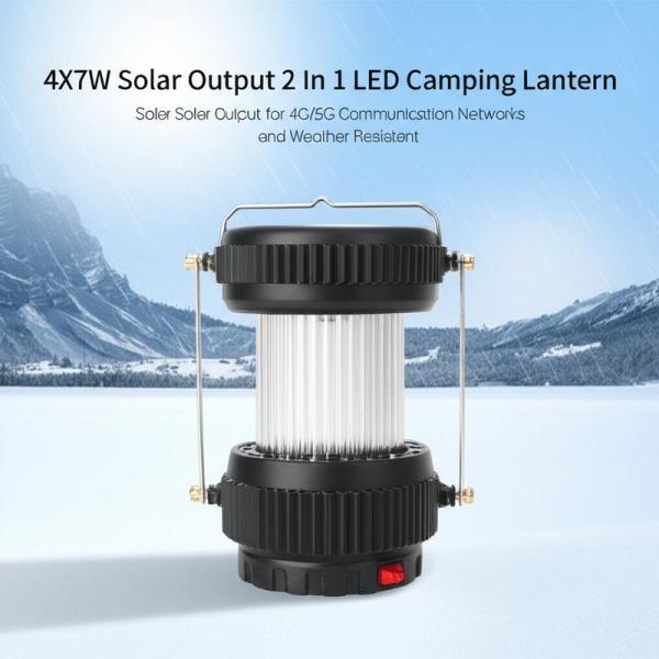 4X7W Solar Output 2 In 1 LED Camping Lantern for 4G/5G Communication Networks