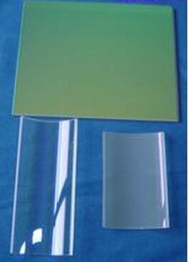 curved coating film quartz glass , tile shape quartz glass window for printing