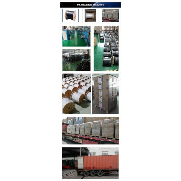 Outdoor G657A1 Singlemode Fiber Optic Drop Cable Steel Wires FRP LSZH