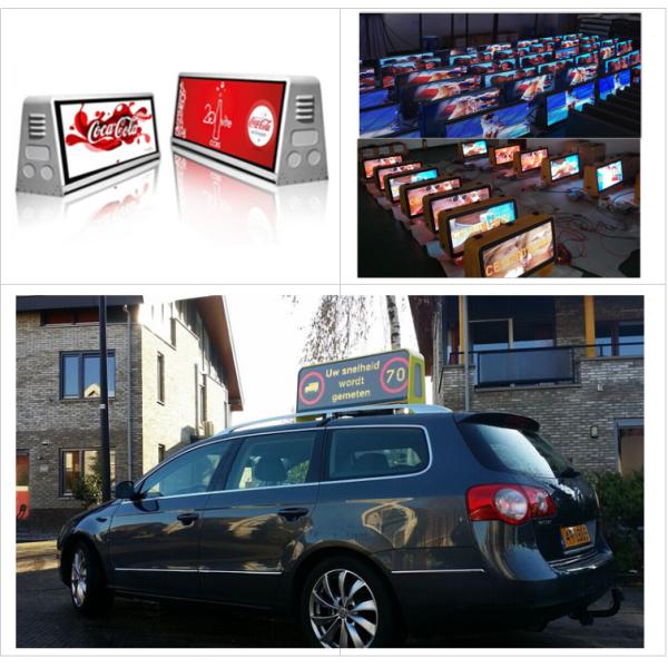 Custom Taxi Roof LED Display 6000cd/sqm IP65 Outdoor Advertising
