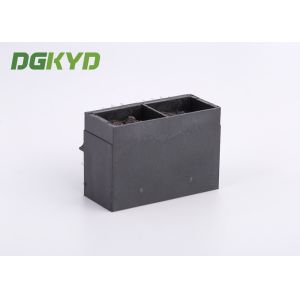 Unshielded black plastic housing CAT5 two port rj45 Female connector 100 BASE -