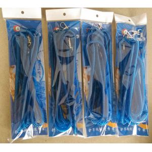 China Fly fishing accessory translucent blue eco-friendly PU material retention rope coil leash on sale