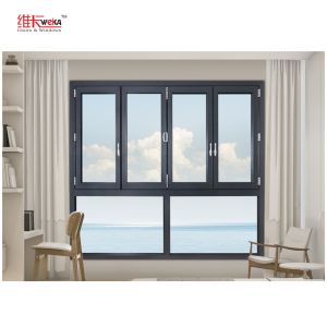 China Tempered Glass Bay Folding Window Doors Anodized Finished on sale